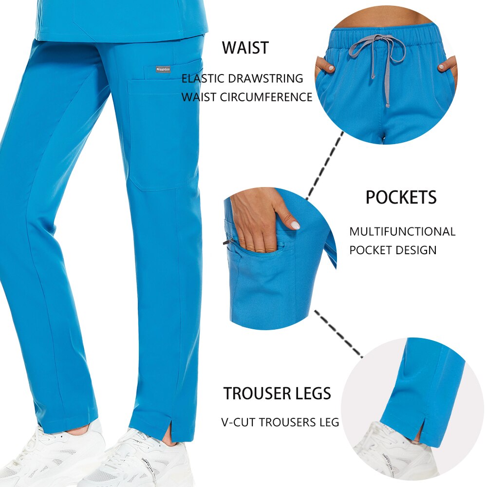 Women Scrub Set With Straight Pants